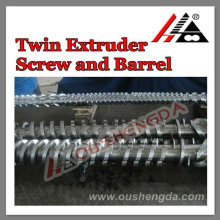 parallel counter rotating double screw and barrel